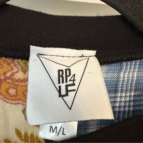 RP4LF Ragged Priest Sweater Womens M L Black Quilted Colorblock Crew Neck - Picture 7 of 9